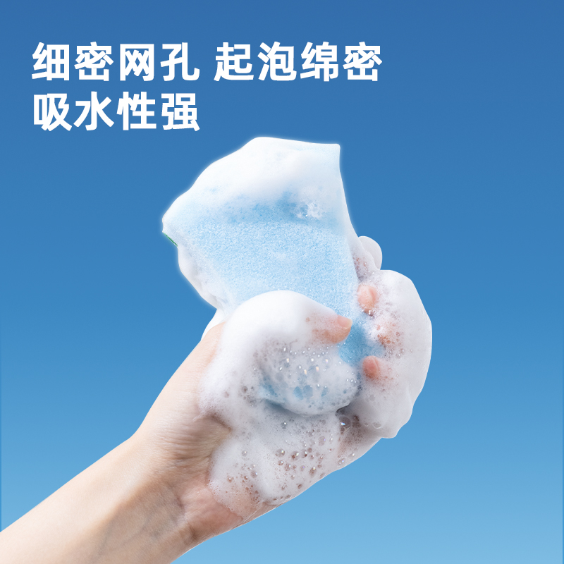 纵横得心LQ393海绵百洁布10x8cm聚氨酯(混色)(8片/包)