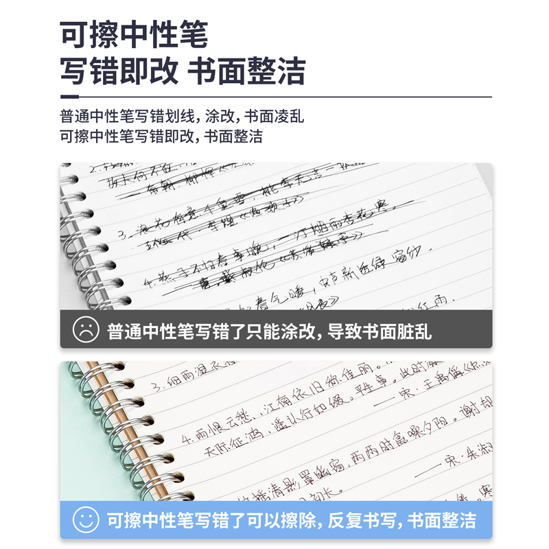纵横SA261可擦按动可擦中性笔0.5mmST头(黑)(支)