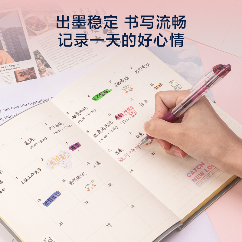 纵横SA501按动彩色中性笔0.5mm子弹头(混)(6支/盒)