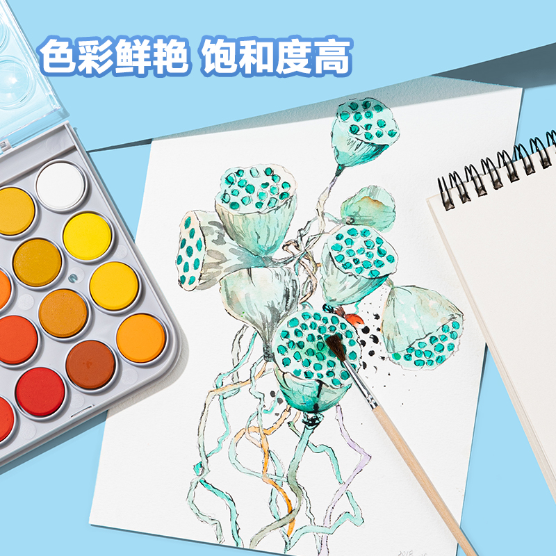 纵横HS112-36固体水彩颜料(混)(36色/盒)
