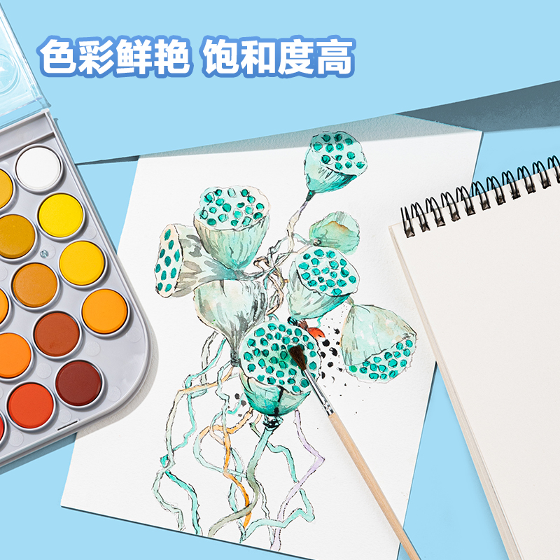 纵横HS112-48固体水彩颜料(混)(48色/盒)