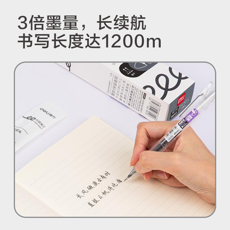纵横SE172刷题速干大容量按动笔芯0.5mmST头(黑)(支)