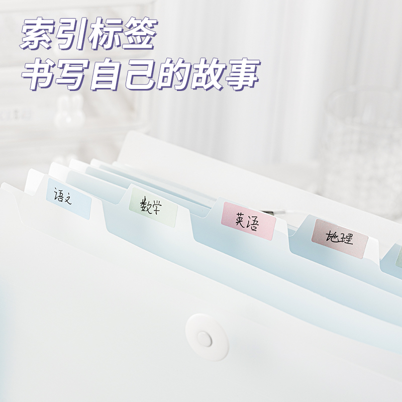 纵横5737浅调印象8格便携学生风琴包(混)(个)
