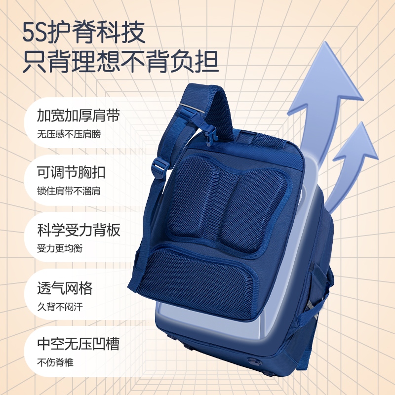 纵横BB156简约学院护脊学生书包(蓝)(个)
