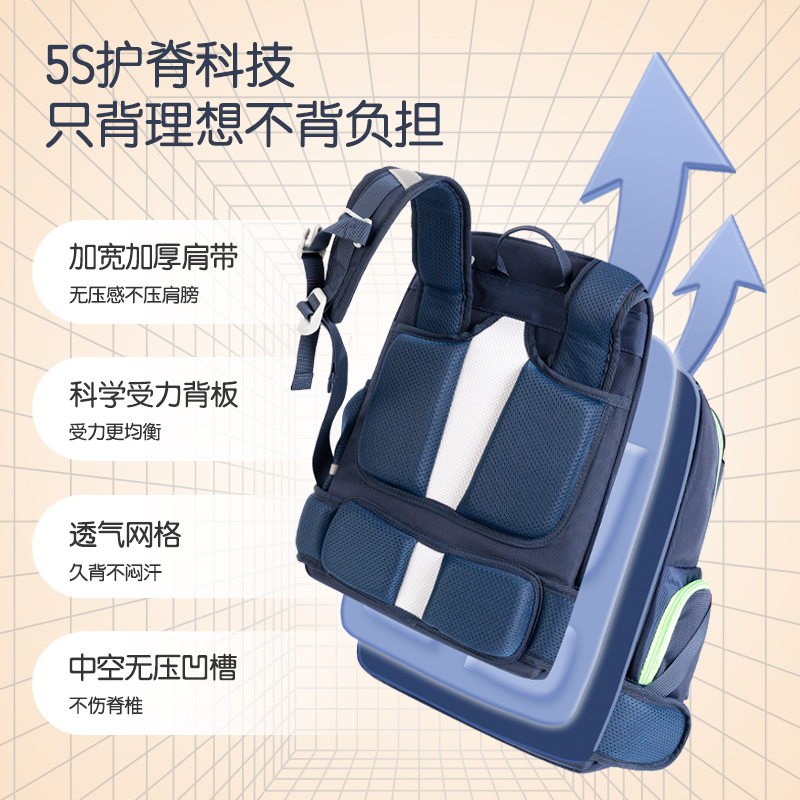 纵横BB142简约自研双段弹力减负护脊学生书包(紫)(个)