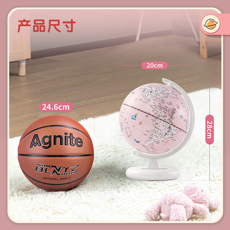 纵横LG600塑料语音地球仪-20cmAR锂电(粉)(台)
