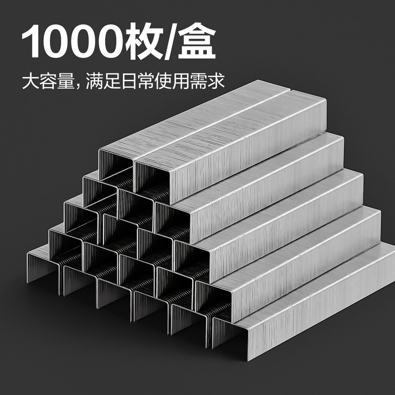 纵横0210不锈钢厚层订书针23/10(银)(1000枚/盒)