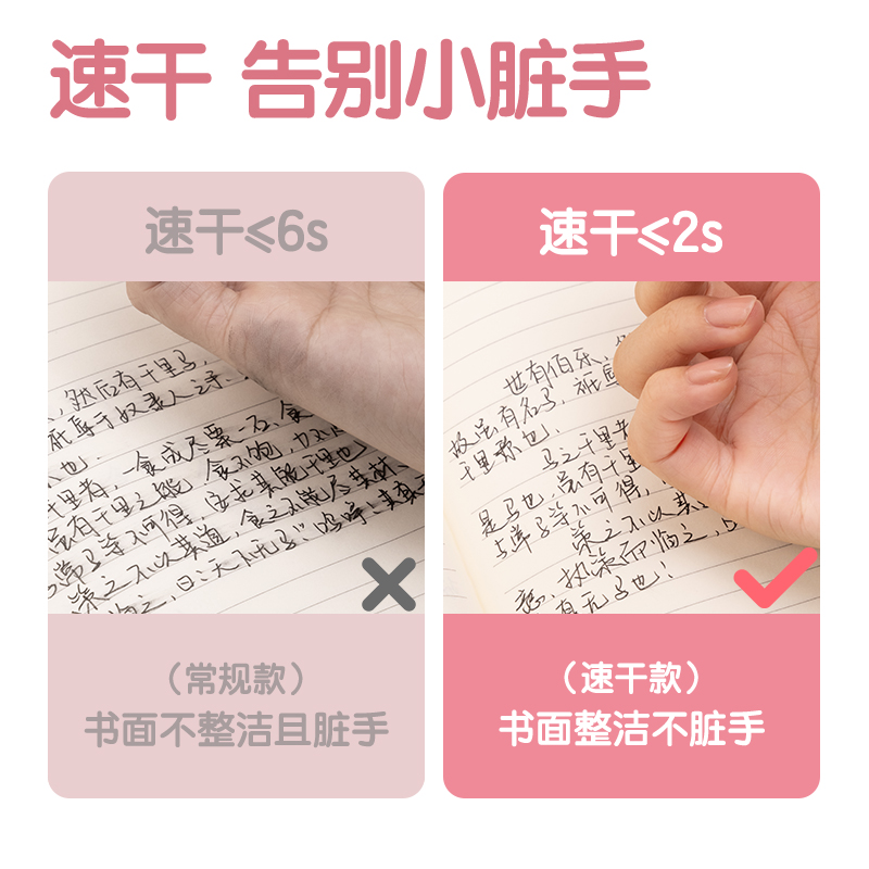 纵横SA334速干按动学生中性笔0.5mm高品质针管(黑)(支)