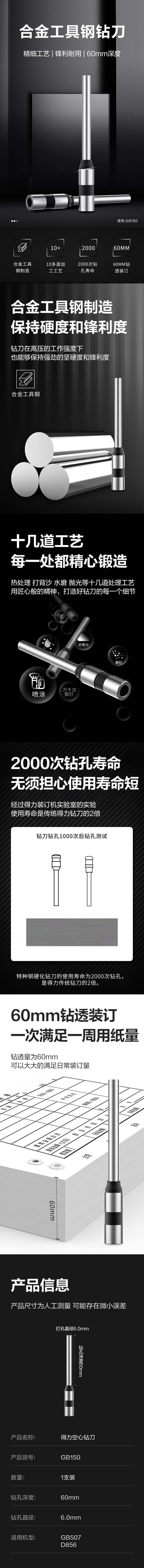 纵横GB150空心钻刀(银色)(把)