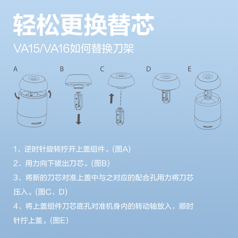 纵横VA67大口径电动卷笔刀替芯(本色)(个)