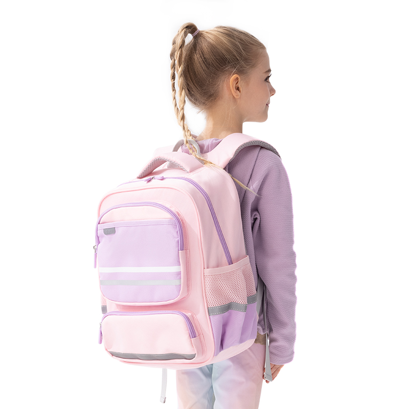 纵横BB160中号拼色高性价比学生书包(M-粉)(个)