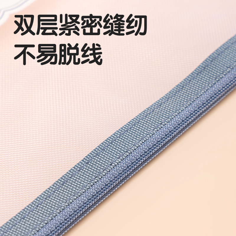纵横PP115_A4单层手提网纱拉链袋(白网-数学蓝)(个)