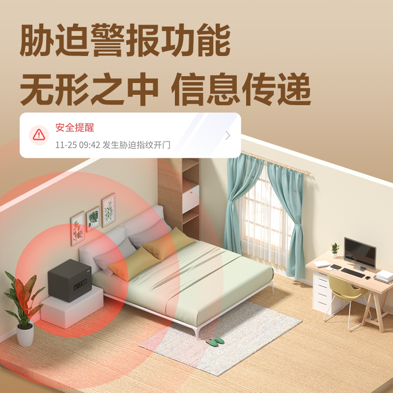 纵横AE682-W指纹密码(WiFi)保管箱H300(白色)(台)