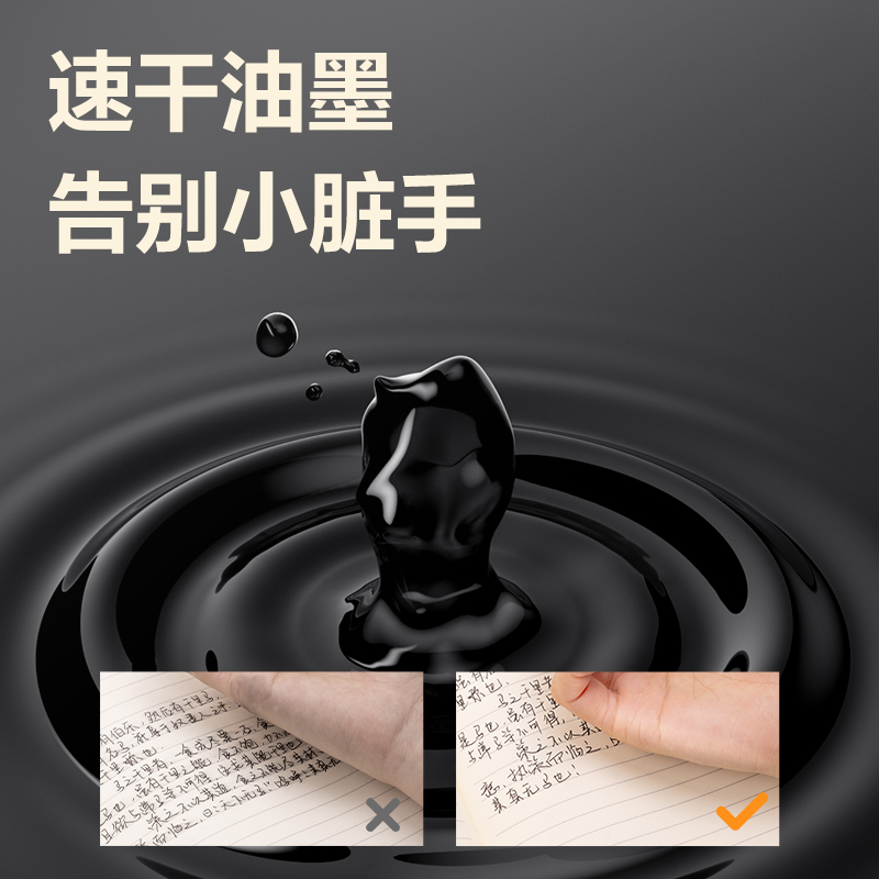 纵横S08Pro-ST速干按动商务中性笔0.5mmST笔头(黑)(支)