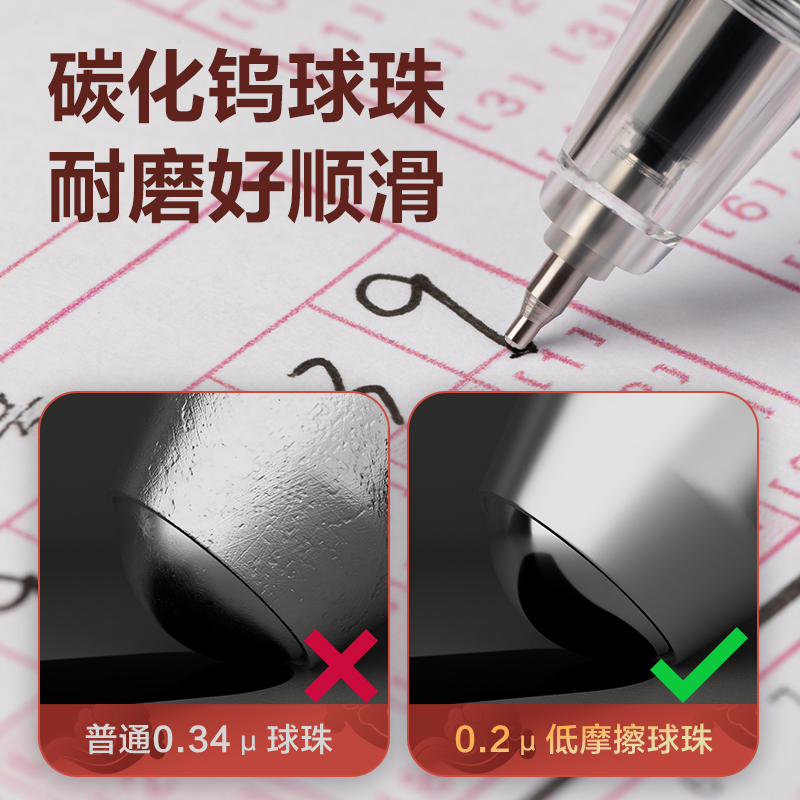 纵横V110速干按动考试中性笔0.5mmST头(黑)(支)