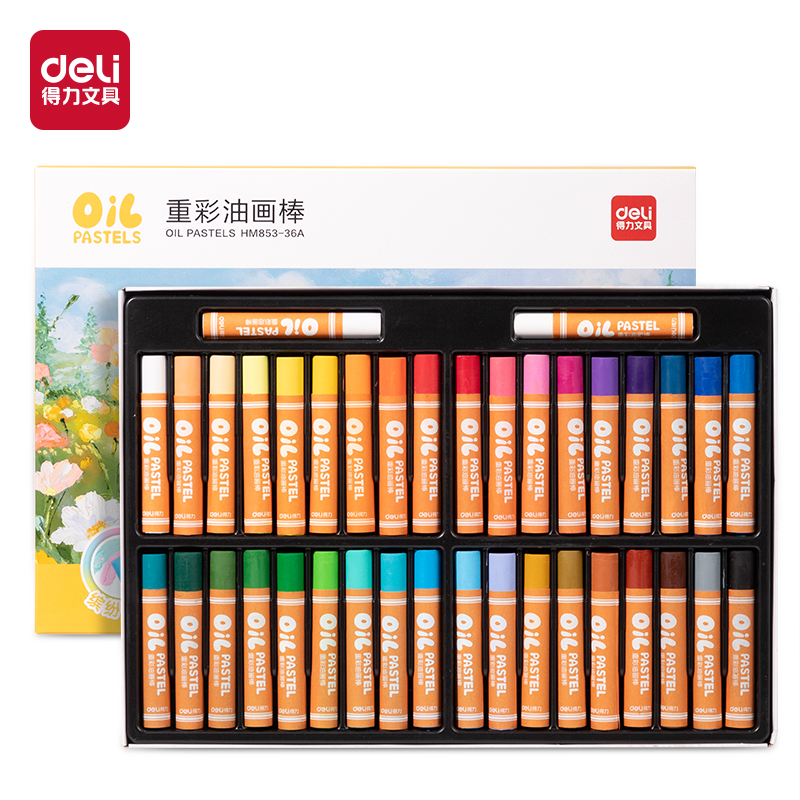 纵横HM853-36A圆杆基础款重彩油画棒(缤纷色)(36色/盒)