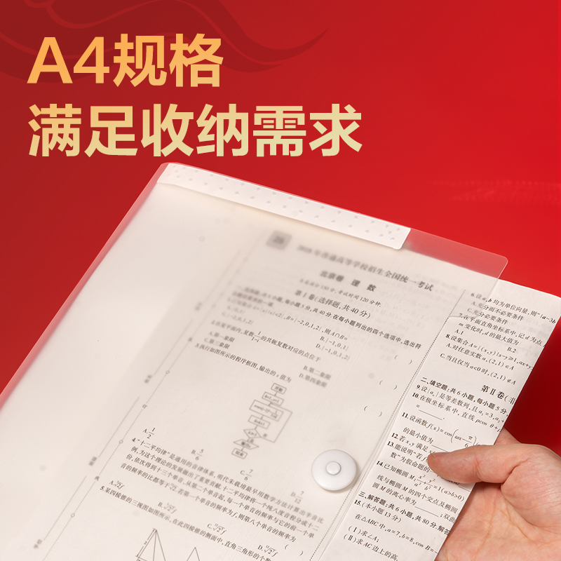 纵横PM326连中三元8格便携学生风琴包(透明)(个)