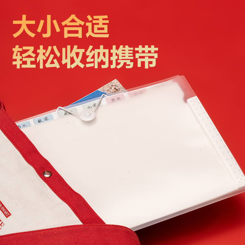 纵横PM326连中三元8格便携学生风琴包(透明)(个)