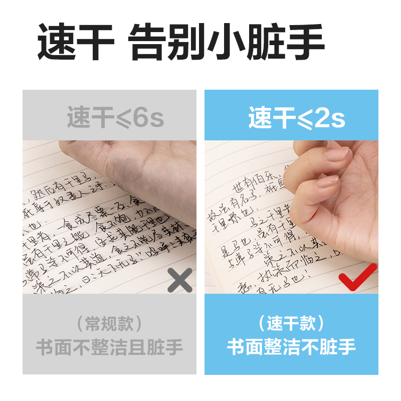 纵横SE181下腰女孩速干中性笔替芯0.5mm按动高品质针管(黑)(支)