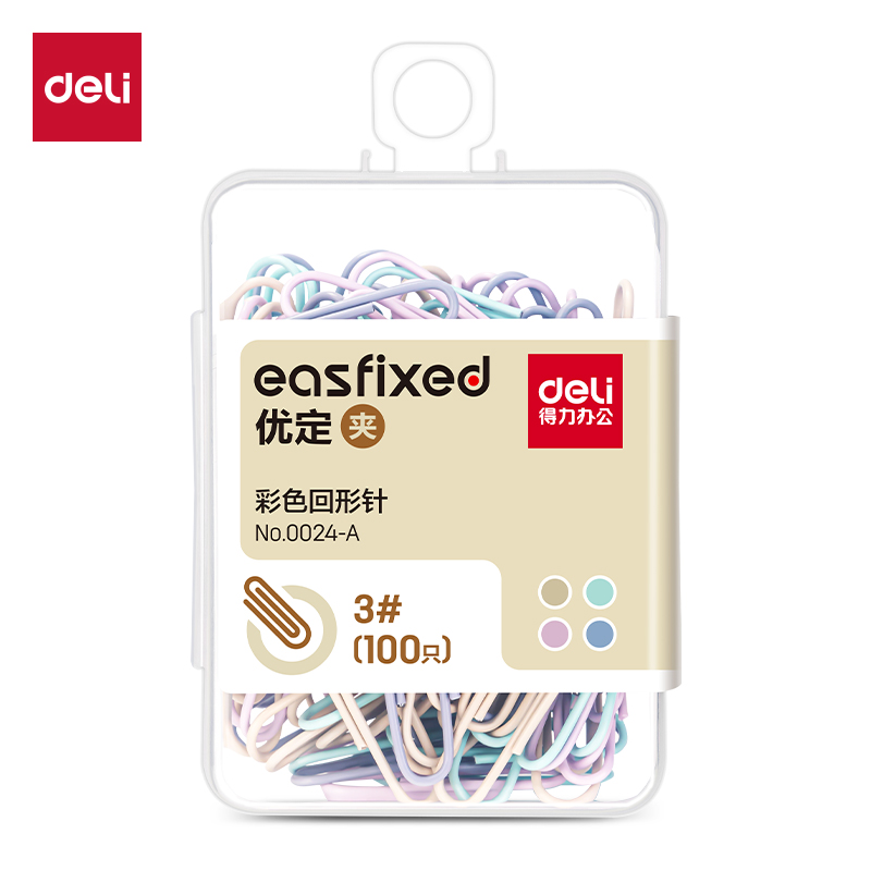 纵横0024-A彩色回形针(混)（100只/盒）