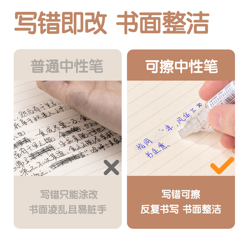 纵横SA303按动可擦中性笔0.5mmST头(晶蓝)(支)
