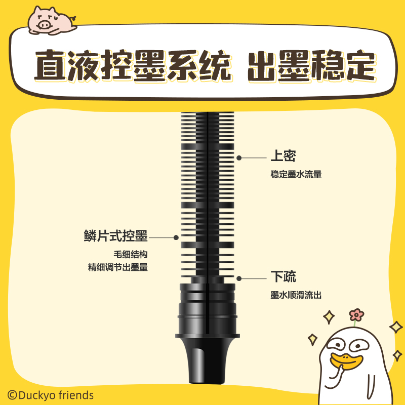 纵横SF158小刘鸭直液笔-IP直液笔(黑)(支)