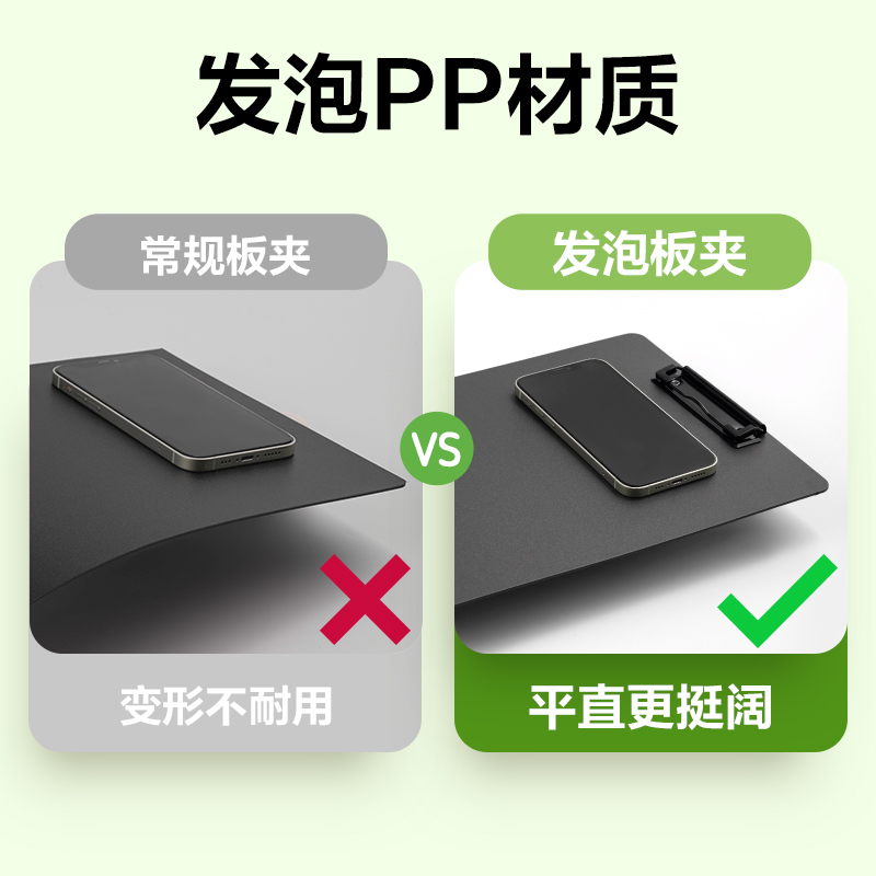 纵横PE122线上爆款A4发泡PP单板夹(灰)(个)