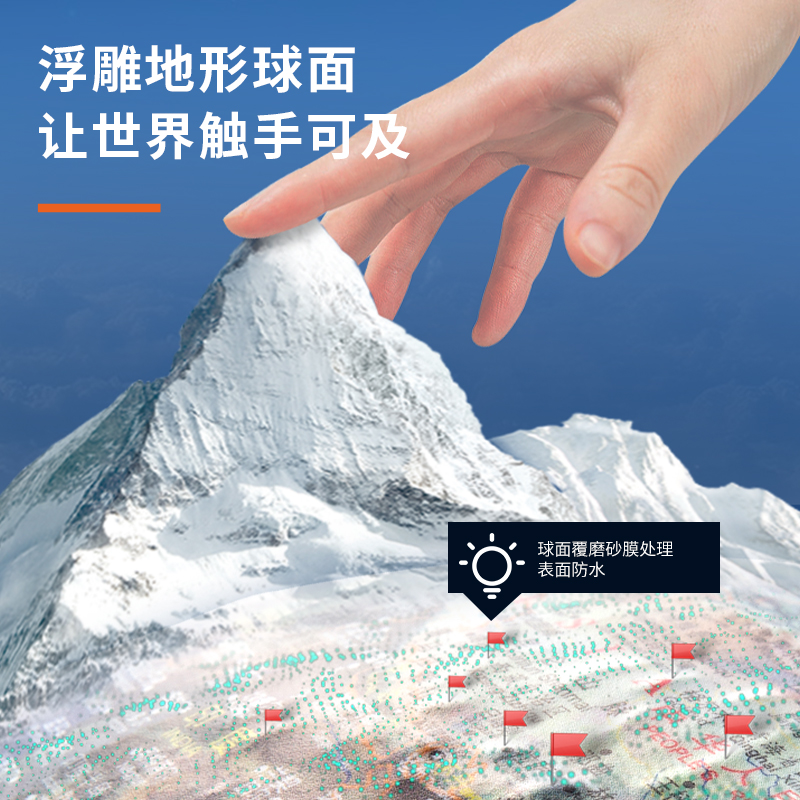 纵横LG680∅20带灯带AR浮雕地球仪(蓝)(台)