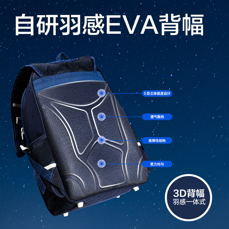 纵横BB166星际系列超轻背幅学生书包(深蓝)(个)