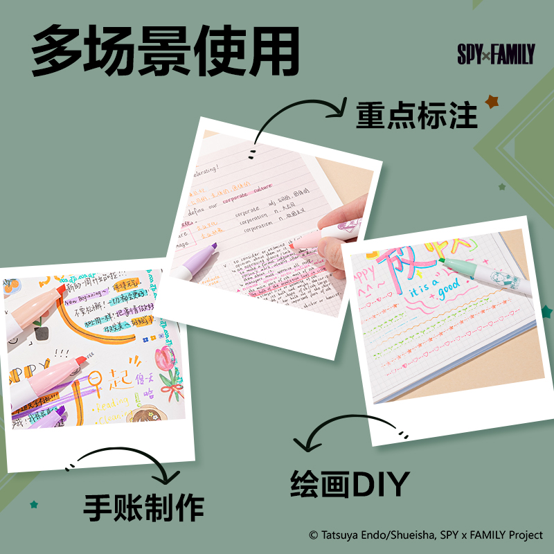 纵横SK199间谍过家家柔彩IP荧光笔(混)(4支/盒)