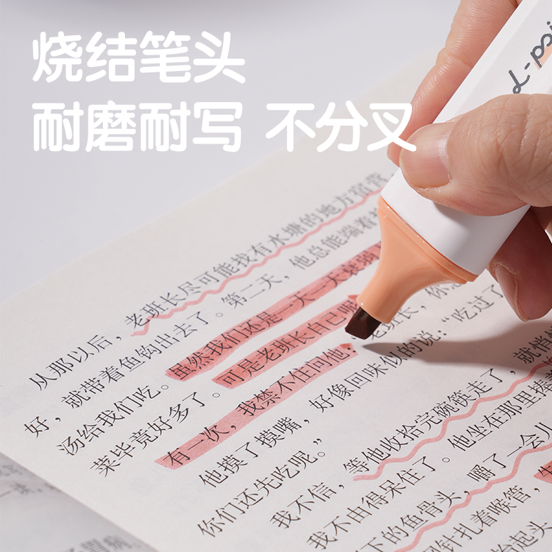 纵横S600PRO抗晕染扁杆荧光笔霁月色系(花枝红)(支)