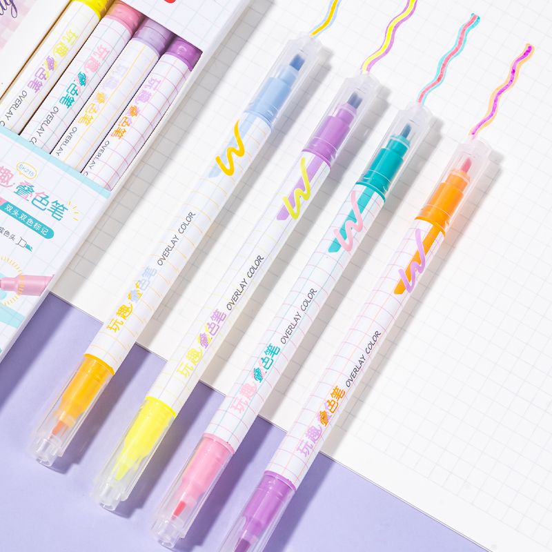 纵横SK215玩趣叠色荧光笔(混)(4支/盒)