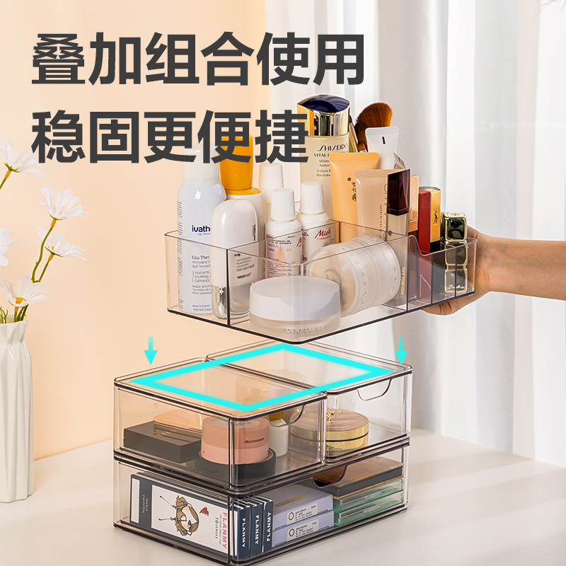 纵横PJ211抽屉收纳盒(透明)(盒)
