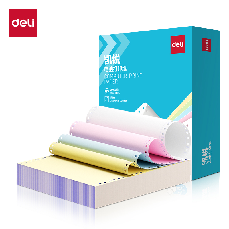 纵横凯锐KR241-4电脑打印纸(CS彩色撕边)(1000页/盒)