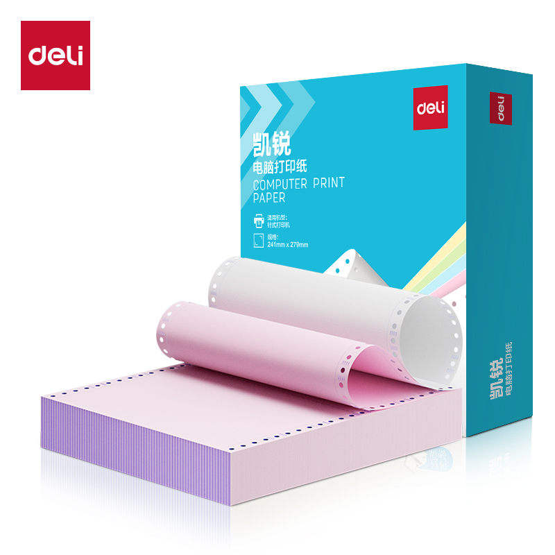 纵横凯锐KR241-2电脑打印纸(1/2CS彩色撕边)(1000页/盒)