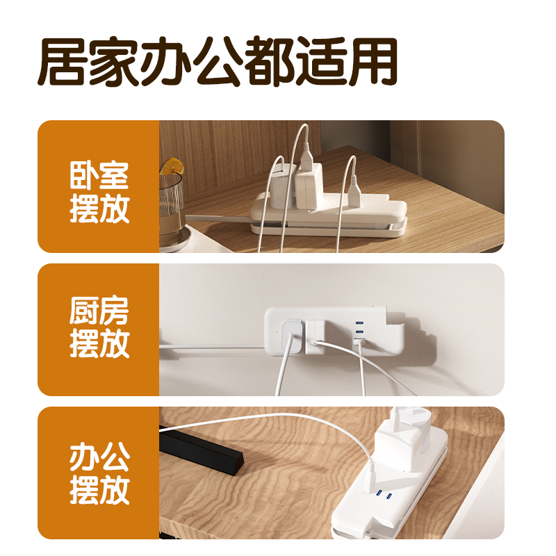 纵横LX4002插座2组2插_1A2C_0.6米(PE袋)(白)(个)