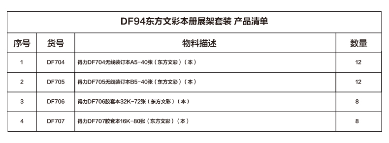 纵横DF94东方文彩本册展架套装(混)(套)
