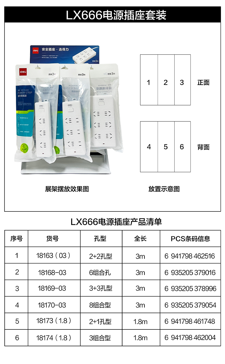 纵横LX666电源插座套装(白)(套)