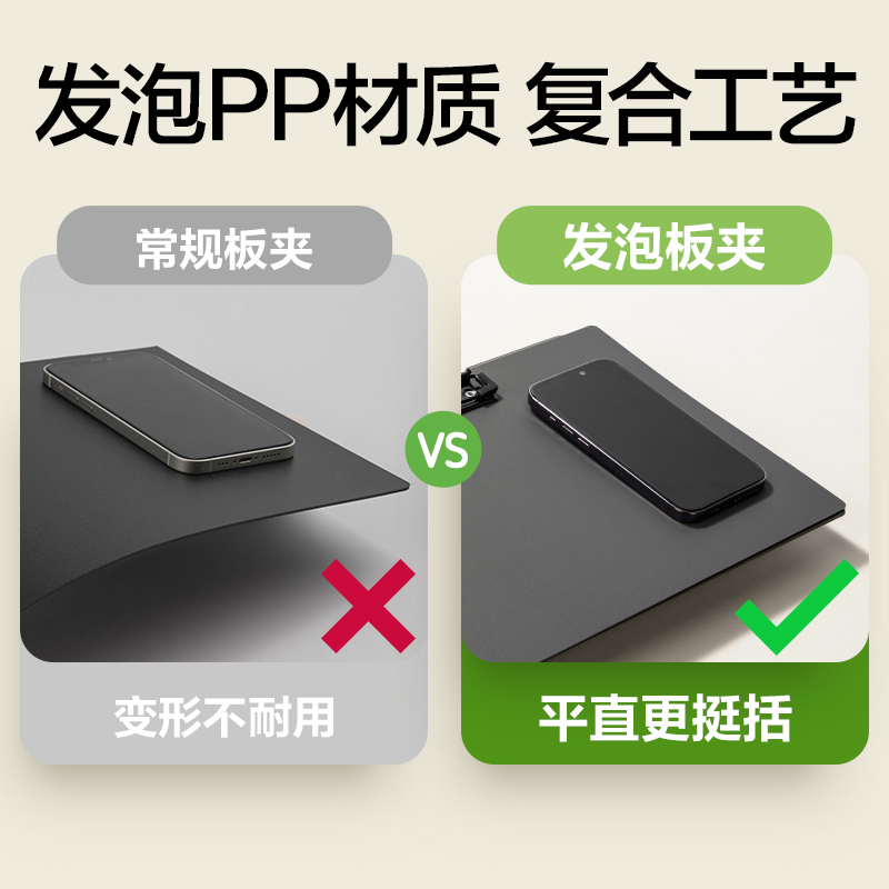 纵横PE124乐素发泡PP横款折页板夹(白)(个)