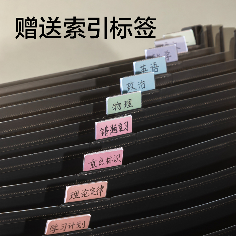 纵横PM101乐素13格发泡PP站立式风琴包(白)(个)