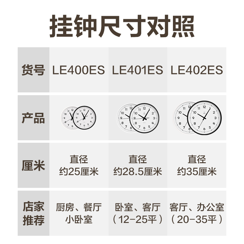 纵横LE402ES-电商专供款挂钟(白色)(台)