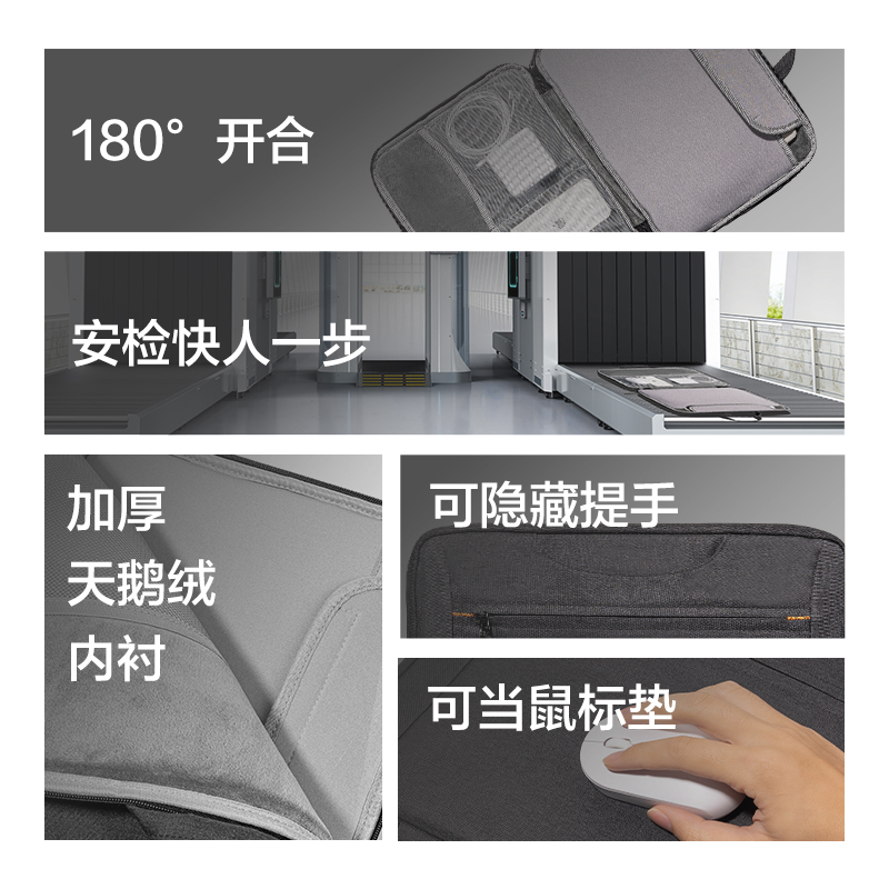 纵横BG192可180度大开口多功能电脑包(黑)(个)