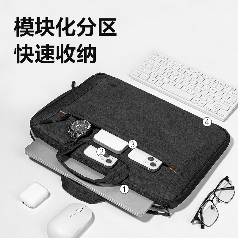 纵横BG192可180度大开口多功能电脑包(黑)(个)