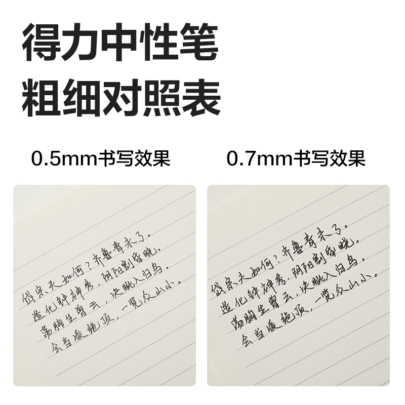 纵横SA377臻顺滑按动常规中性笔0.5mm弧度收口子弹头(黑)(3支/盒)