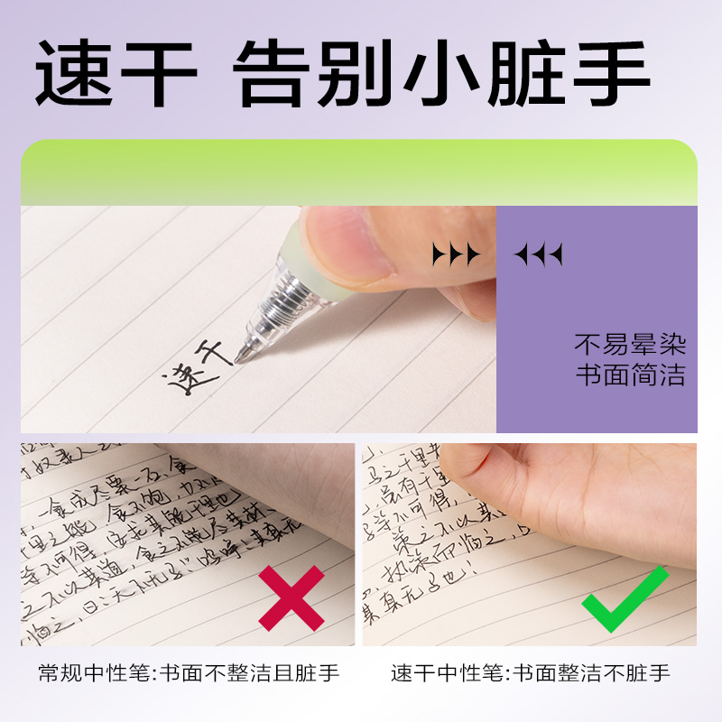 纵横SA371刷题速干按动常规中性笔0.5mmST头(黑)(支)