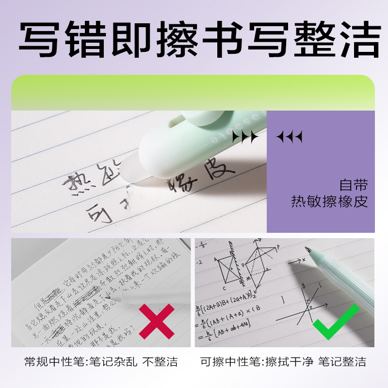 纵横SA320按动可擦中性笔0.5mm子弹头(黑)(支)