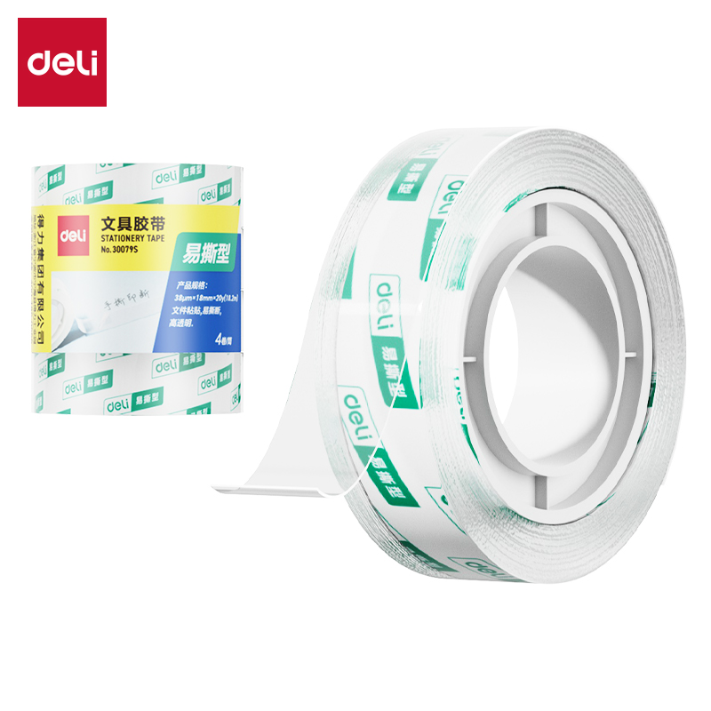 纵横30079S易撕型文具胶带18mm*20y*38μm(高透)(4卷/筒)