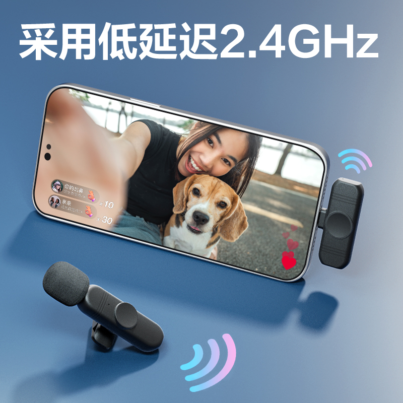 纵横MN621领夹麦克风一拖二(黑)(个)
