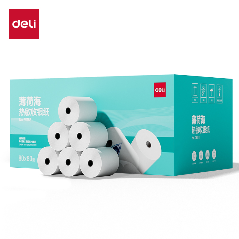 纵横ZS188薄荷海热敏收银纸80*80型47.5米/卷(混)(30卷/箱)