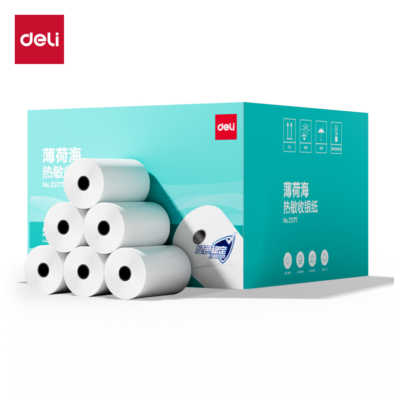 纵横ZS177薄荷海热敏收银纸80*50型14.6米/卷(混)(50卷/箱)